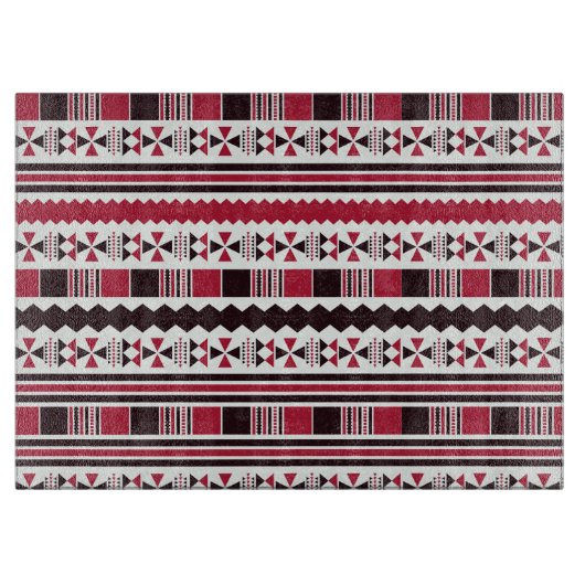 Rood en zwart proefpatroon snijplank (Voorkant)