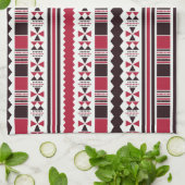 Rood en zwart proefpatroon theedoek (Gevouwen)