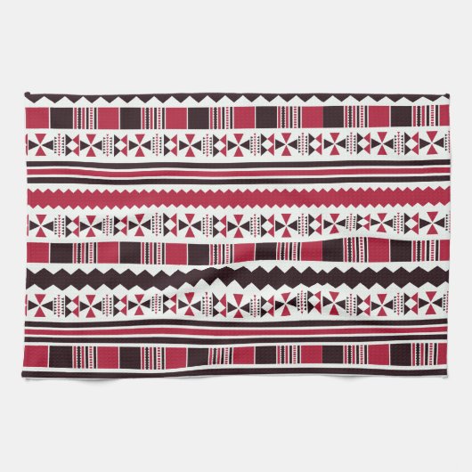 Rood en zwart proefpatroon theedoek (Horizontaal)