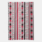 Rood en zwart proefpatroon theedoek (Verticaal)