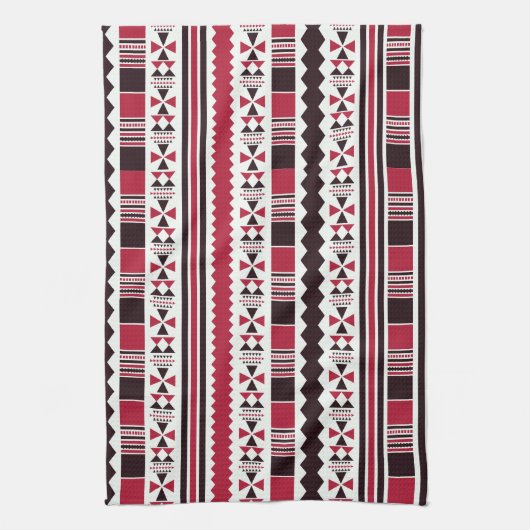 Rood en zwart proefpatroon theedoek (Verticaal)