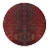 Rood en Zwart Python Print Keramische Knop (Voorkant)