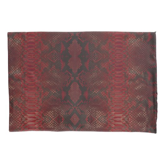 Rood en Zwart Python Print Kussensloop (Voorkant-Links)