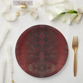 Rood en Zwart Python Print Papieren Bordje