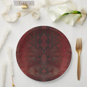 Rood en Zwart Python Print Papieren Bordje