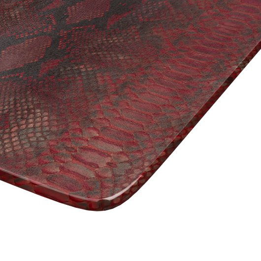 Rood en Zwart Python Print Snijplank (Hoek)