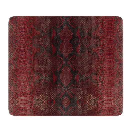 Rood en Zwart Python Print Snijplank (Voorkant)