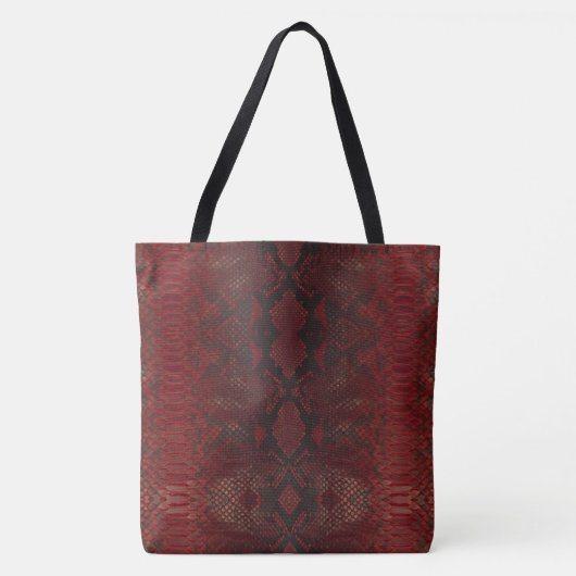Rood en Zwart Python Print Tote Bag (Voorkant)