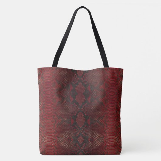 Rood en Zwart Python Print Tote Bag (Achterkant)