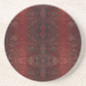 Rood en Zwart Python Print Zandsteen Onderzetter (Voorkant)