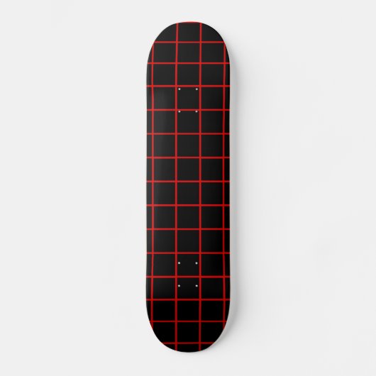 Rood en zwart rasterpatroon Skateboard Deck (Voorkant)