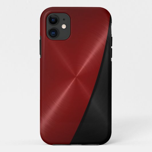 Rood en zwart Roestvrij staal Case-Mate iPhone Case (Achterkant)