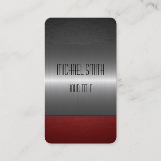 Rood en zwart Roestvrij staal Visitekaartje (Voorkant)