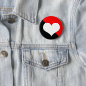 Rood en zwart ronde button 5,7 cm (In situ)