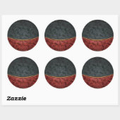 rood en zwart ronde sticker (Vel)
