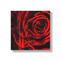  Rood en Zwart Roos Design Canvas Print