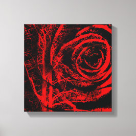  Rood en Zwart Roos Design Canvas Print