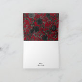 Rood en zwart Roos Gothic Weddenschap Hartelijk da Bedankkaart (Binnen)
