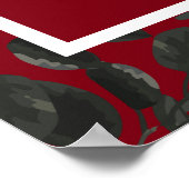 Rood en zwart Roos Gothic Wedding Ceremonony Sign Poster (Hoek)