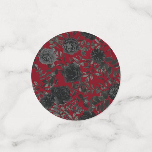 Rood en zwart Roos Gothic Wedding Confetti (Kleine voorkant)