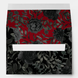 Rood en zwart Roos Gothic Wedding Enveloppen