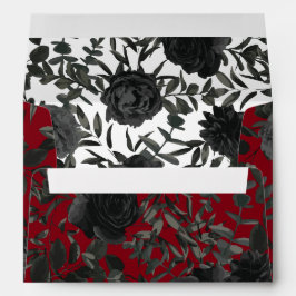 Rood en zwart Roos Gothic Wedding Enveloppen