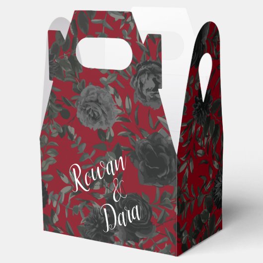 Rood en zwart Roos Gothic Wedding for Box Bedankdoosjes (Geopend)