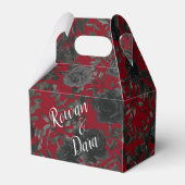 Rood en zwart Roos Gothic Wedding for Box Bedankdoosjes (Voorkant Zijde)