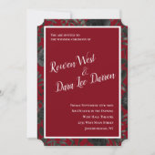 Rood en zwart Roos Gothic Wedding Invitations Kaart (Voorkant)