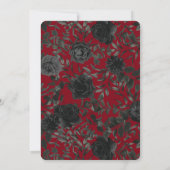 Rood en zwart Roos Gothic Wedding Invitations Kaart (Achterkant)