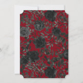 Rood en zwart Roos Gothic Wedding Invitations Kaart (Achterkant)