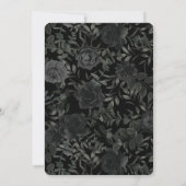 Rood en zwart Roos Gothic Wedding Invitations Kaart (Achterkant)