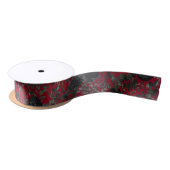 Rood en zwart Roos Gothic Wedding Ribbon Satijnen Lint (Spoel)