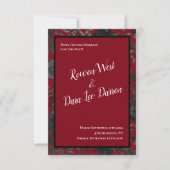 Rood en zwart Roos Gothic Wedding Save the Date Kaart (Voorkant)