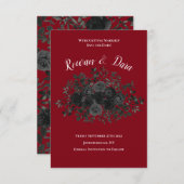 Rood en zwart Roos Gothic Wedding Save the Date Kaart (Voorkant / Achterkant)