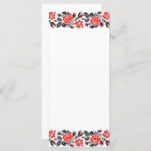 Rood en zwart Roos kruisstikken Russisch Patroon (Voorkant / Achterkant)