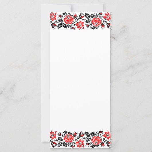 Rood en zwart Roos kruisstikken Russisch Patroon (Voorkant)