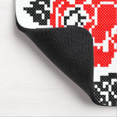 Rood en zwart Roos kruisstikken Russisch Patroon Muismat (Hoek)