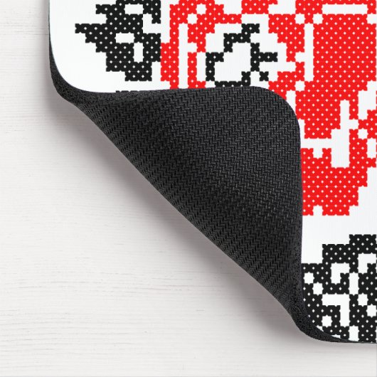 Rood en zwart Roos kruisstikken Russisch Patroon Muismat (Hoek)