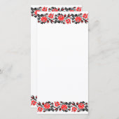 Rood en zwart Roos kruisstikkend patroon (Voorkant / Achterkant)