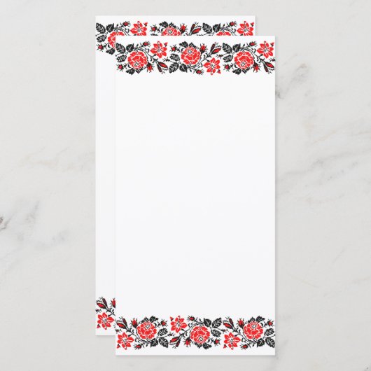 Rood en zwart Roos kruisstikkend patroon (Voorkant / Achterkant)