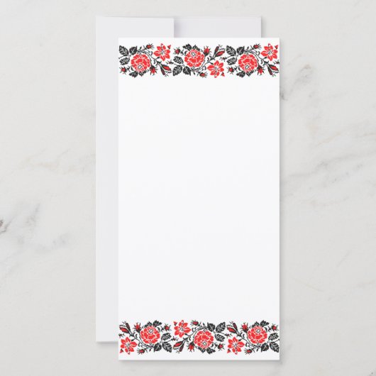 Rood en zwart Roos kruisstikkend patroon (Achterkant)