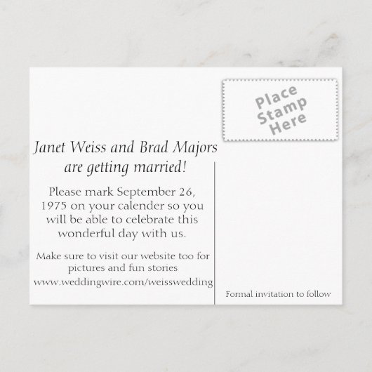 Rood en zwart Roos Save the Date Briefkaart (Achterkant)