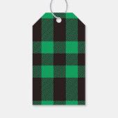Rood en zwart rustieke Buffalo plaid Cadeaulabel (Achterkant)
