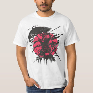 Rood en zwart samoerai T-shirt