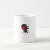 Rood en zwart samurai-ontwerp. koffiemok (Center)