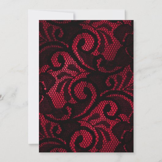 Rood en Zwart Satijn Kant Alle Leeftijd Verjaardag Kaart (Achterkant)