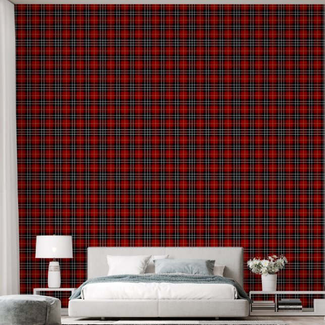 Rood en zwart Schots Tartan Plaid Behang (Slaapkamer)