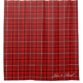 Rood en Zwart Schots Tartan Plaid Douchegordijn (Voorkant)