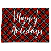 Rood en zwart Schots Tartan Plaid Groot Cadeauzakje (Voorkant)